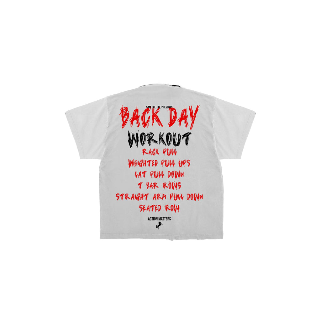 5AM CULTURE BACK DAY T-Shirt White Edition