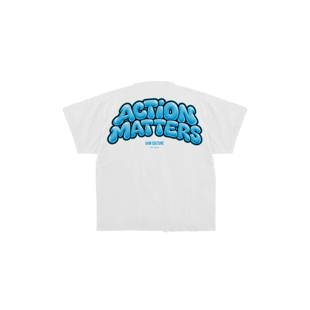 5AM CULTURE ACTION MATTERS T-Shirt Blue Graphic
