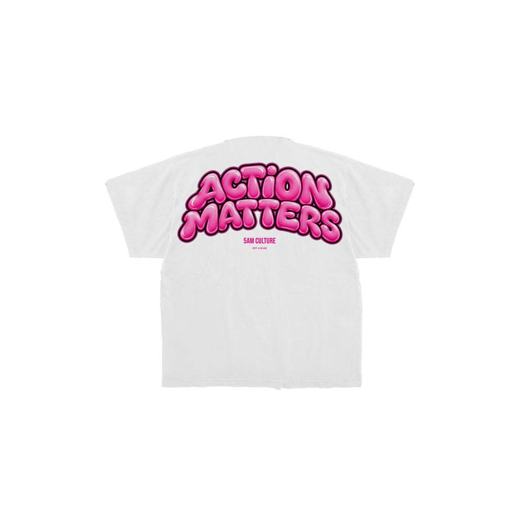 5AM CULTURE ACTION MATTERS T-Shirt Pink Graphic